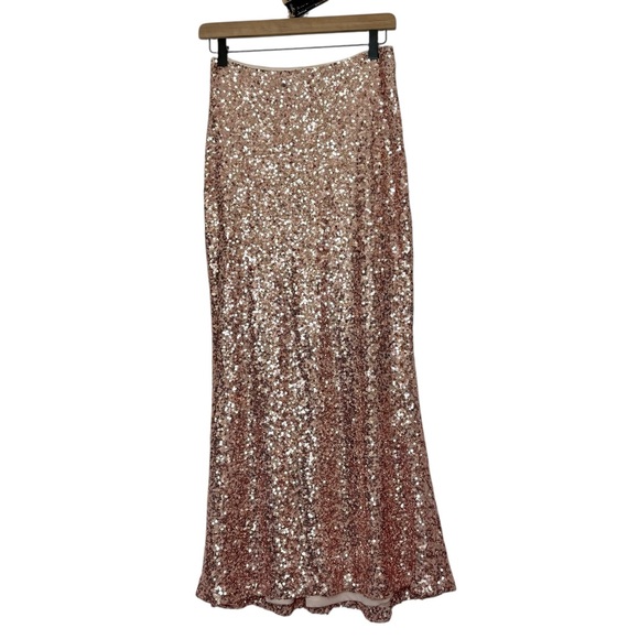 Badgley Mischka Glittering Rose Maxi Skirt - Picture 1 of 4